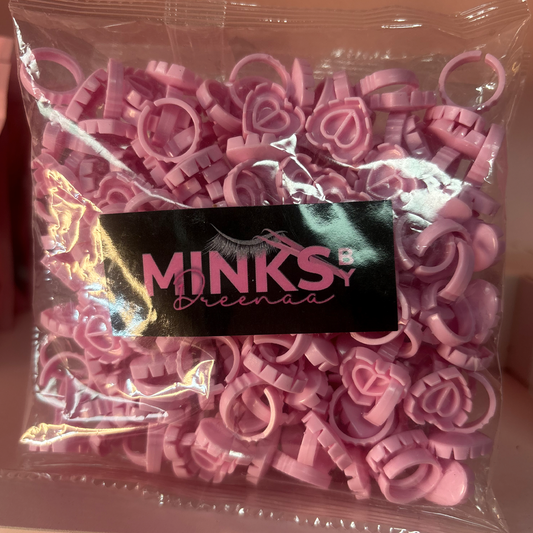 Pink Heart Glue Ring (100 rings)